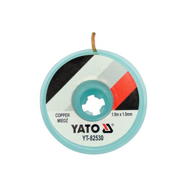 Медная плетеная лента для очистки от припоя YATO, 1,5 м, 1,5 мм, фото  | SNABZHENIE.com.ua