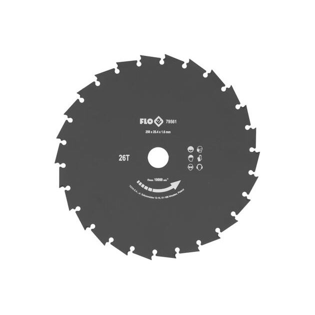 Дисковый нож для бензокосы FLO, 250 мм, крепление Ø=25,4 мм, фото  | SNABZHENIE.com.ua