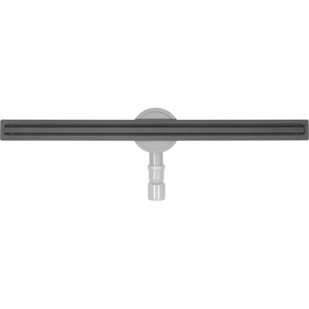 Трап линейный напольный из нержавеющей стали FALA SLIM BLACK, 90х3х7 см, фото  | SNABZHENIE.com.ua