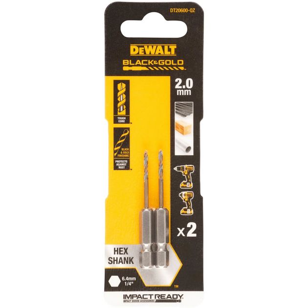 Сверло по металлу DeWALT DT20600 Black & Gold EXTREME IMPACT, фото  | SNABZHENIE.com.ua