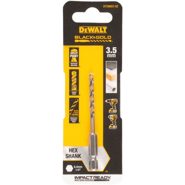Сверло по металлу DeWALT DT20603 EXTREME IMPACT Black & Gold, фото  | SNABZHENIE.com.ua