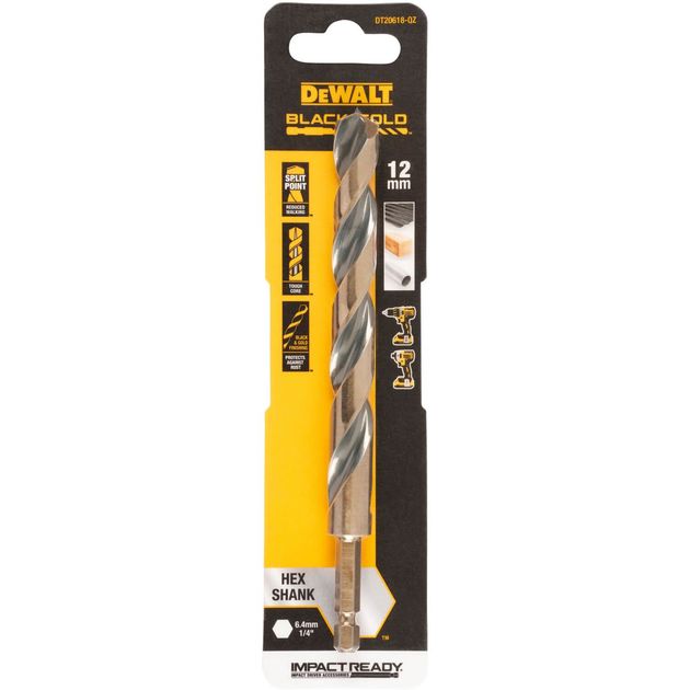 Сверло по металлу DeWALT DT20618 Black & Gold EXTREME IMPACT, фото  | SNABZHENIE.com.ua