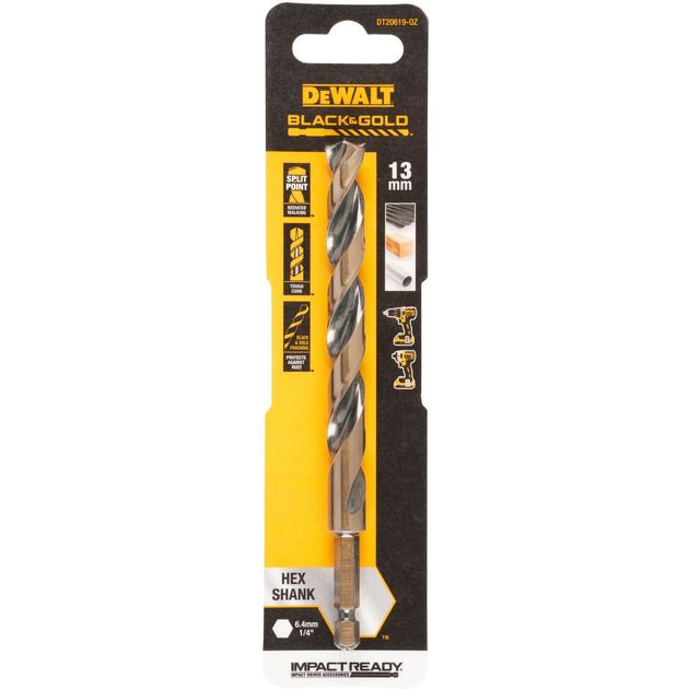 Сверло по металлу DeWALT DT20619 EXTREME IMPACT Black & Gold, фото  | SNABZHENIE.com.ua