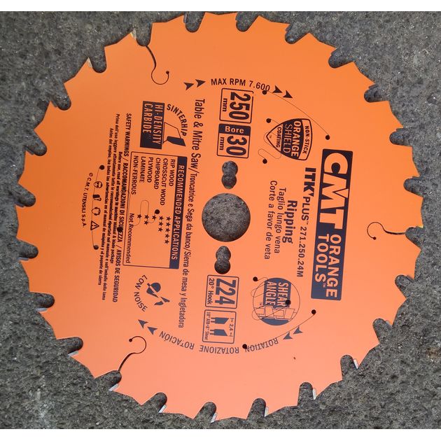 Дисковая пила 250 х 30 мм, Z 24, тонкий пропил по дереву, CMT, фото , изображение 6 | SNABZHENIE.com.ua