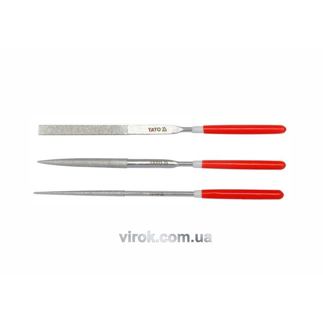 Надфіль алмазний YATO Набір 3пр. 3х140х50мм [40/400], фото  | SNABZHENIE.com.ua