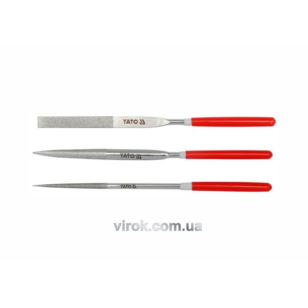 Надфіль алмазний YATO Набір. 4х160х50мм 3пр. [30/300], фото  | SNABZHENIE.com.ua