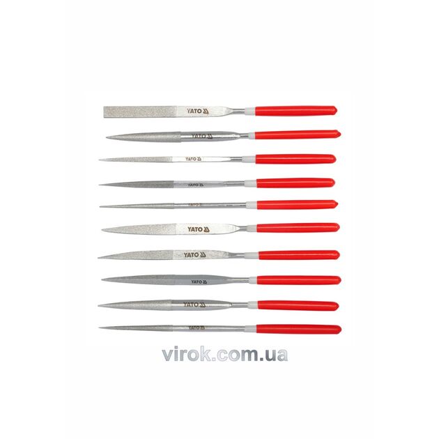 Надфіль алмазний YATO Набір, 4х160х50мм 10пр. [9/90], фото  | SNABZHENIE.com.ua