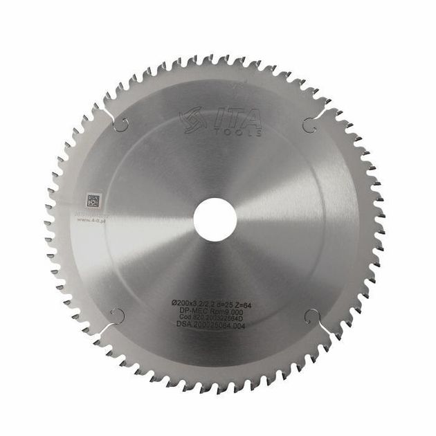 Диск пильный DSR.Sawblade DIA D=200 F=25 Z=64 K/P=3,2/2,2 H=4,0 FP PH: - Ita Tools, фото  | SNABZHENIE.com.ua
