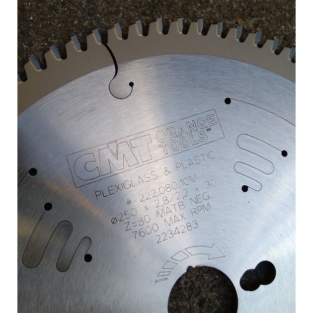 Диск пильный 250x30 мм, Z 80, для ПВХ и оргстекла CMT (222.080.10M), фото , изображение 8 | SNABZHENIE.com.ua