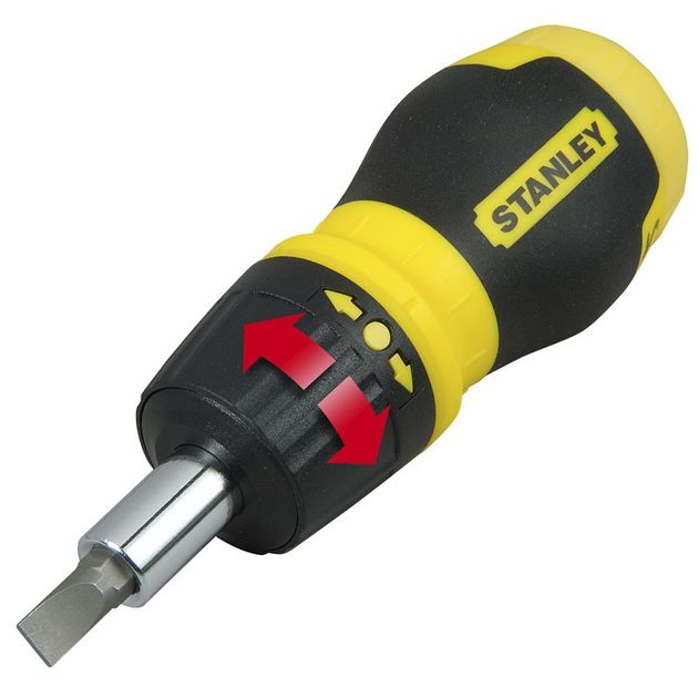 Отвертка укорочена Multibit Ratchet Stubby з храповим механізмом, з 6 вставками STANLEY (0-66-358), фото , зображення 5 | SNABZHENIE.com.ua