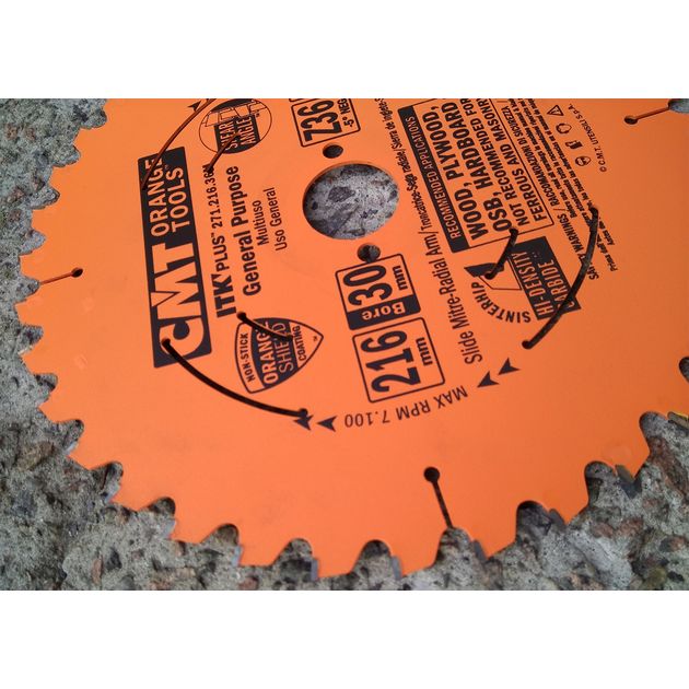 Дисковая пила CMT 216 мм, 36 зубьев, тонкий пропил по дереву, фото , изображение 9 | SNABZHENIE.com.ua