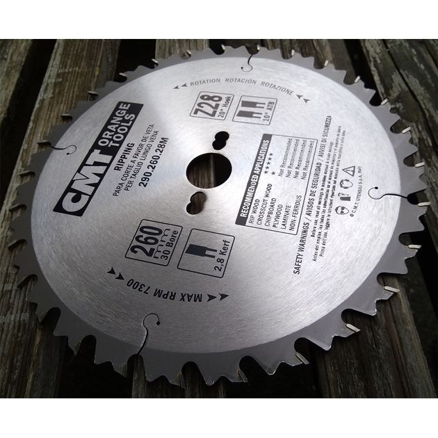 Пила CMT 260x30 мм, Z 28 для ручных циркулярок, продольное пиление, фото , изображение 11 | SNABZHENIE.com.ua
