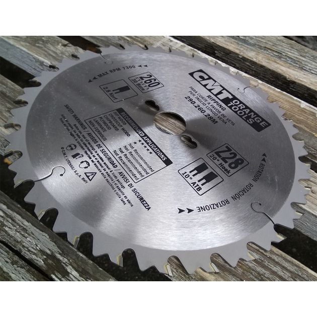 Пила CMT 260x30 мм, Z 28 для ручных циркулярок, продольное пиление, фото , изображение 7 | SNABZHENIE.com.ua