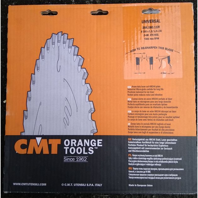 Дисковая пила CMT 260x30 мм, Z 60, универсальная для пиления, фото , изображение 11 | SNABZHENIE.com.ua