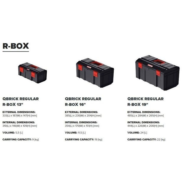 Ящик для инструментов QBRICK REGULAR R-BOX 16, 385x230x204 мм, фото , изображение 3 | SNABZHENIE.com.ua Ящик для инструментов QBRICK REGULAR R-BOX 16, 385x230x204 мм, фото , изображение 3 | SNABZHENIE.com.ua