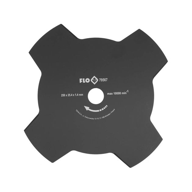Нож 4-резцовый для бензокосы FLO, 250 мм, Ø крепления 25,4 мм, фото  | SNABZHENIE.com.ua