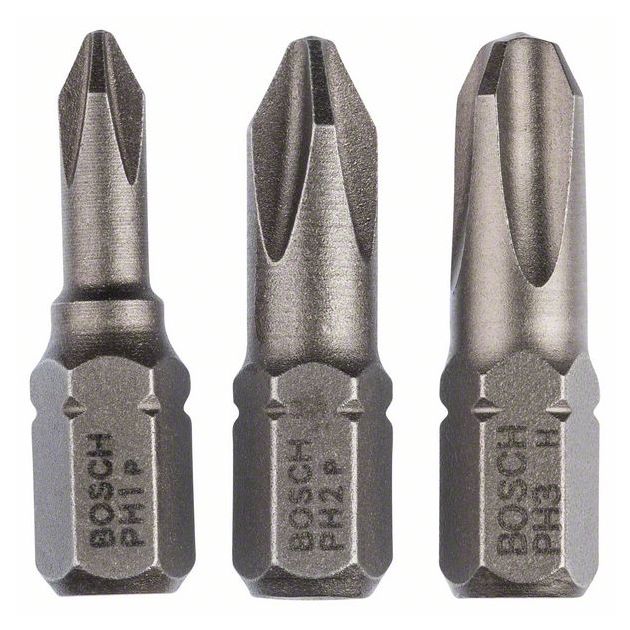 Набор бит Extra Hard, 3 шт. PH1; PH2; PH3; 25 мм BOSCH, фото  | SNABZHENIE.com.ua