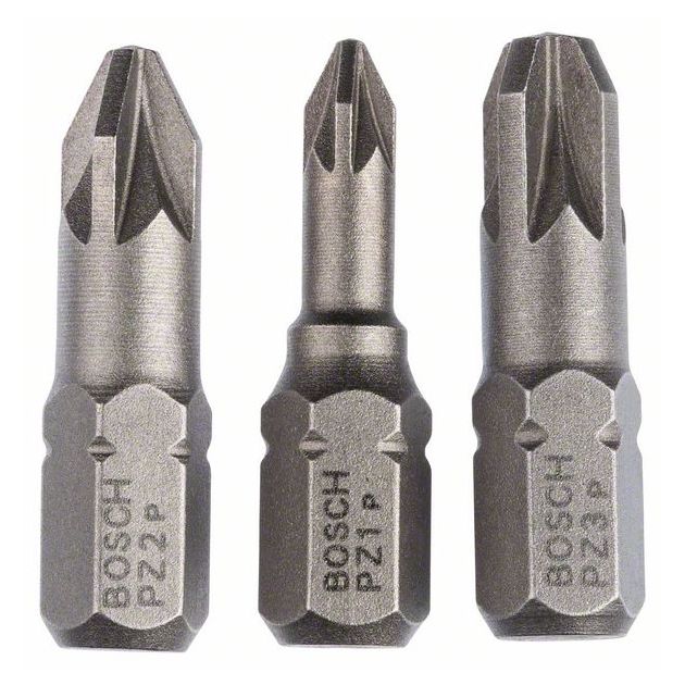 Набор бит для шурупов Extra Hard, 3 шт. PZ1; PZ2; PZ3; 25 мм BOSCH, фото  | SNABZHENIE.com.ua