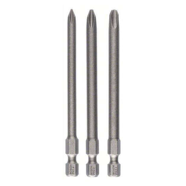 Набор бит для закручивания, 3 шт., Extra-Hart PH1; PH2; PH3; 89 мм BOSCH, фото  | SNABZHENIE.com.ua