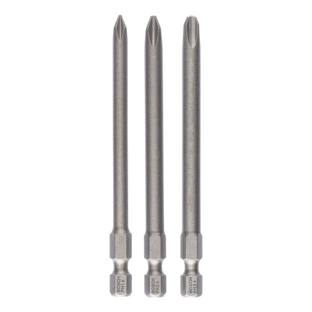Набор бит для закручивания, 3 шт., Extra-Hart PH1; PH2; PH3; 89 мм BOSCH, фото  | SNABZHENIE.com.ua