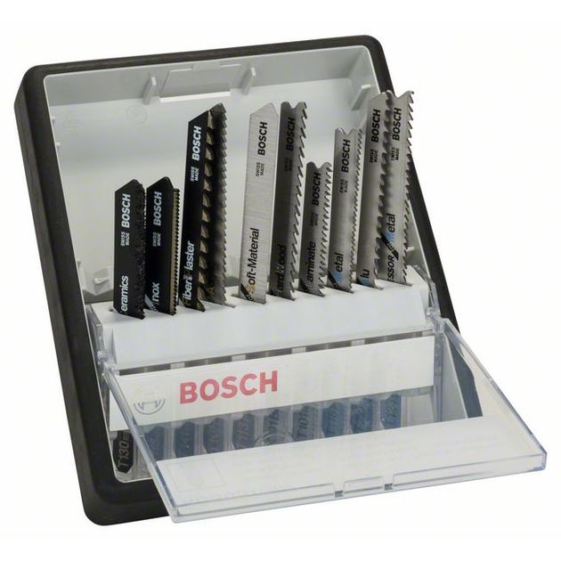 Набір з 10 полотен для лобзиків BOSCH Robust Line Т-подібний хвостовик, фото  | SNABZHENIE.com.ua