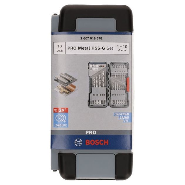 Набор из 18 сверл по металлу BOSCH Toughbox HSS-G, 1–10 мм, фото  | SNABZHENIE.com.ua