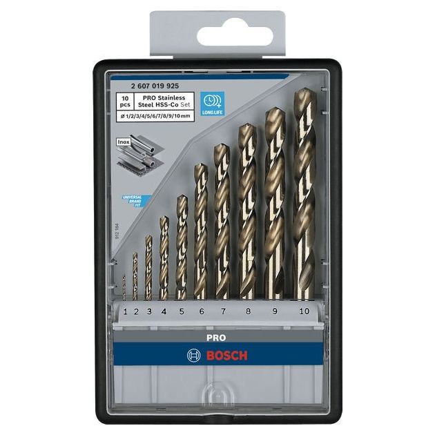 Набор из 10 свердел по металлу Robust Line HSS-Co 1-10 мм BOSCH, фото  | SNABZHENIE.com.ua