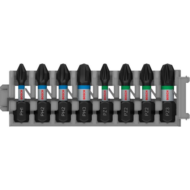 Комплект насадок Impact Control, 8 шт. BOSCH (PH1, PH2, PH3, PZ2, PZ3), фото  | SNABZHENIE.com.ua