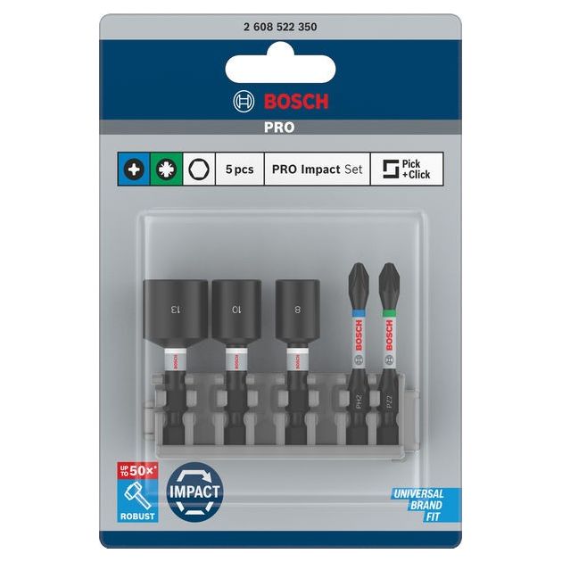 Комплект із 5 насадок Impact Control BOSCH для загвинчування, фото  | SNABZHENIE.com.ua