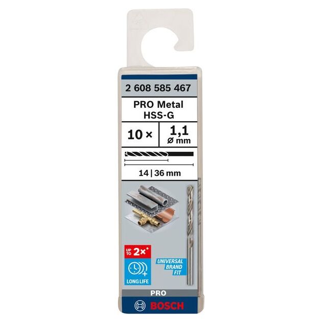 Сверло по металлу HSS-G, DIN 338, 1,1 x 14 x 36 мм, BOSCH, фото  | SNABZHENIE.com.ua