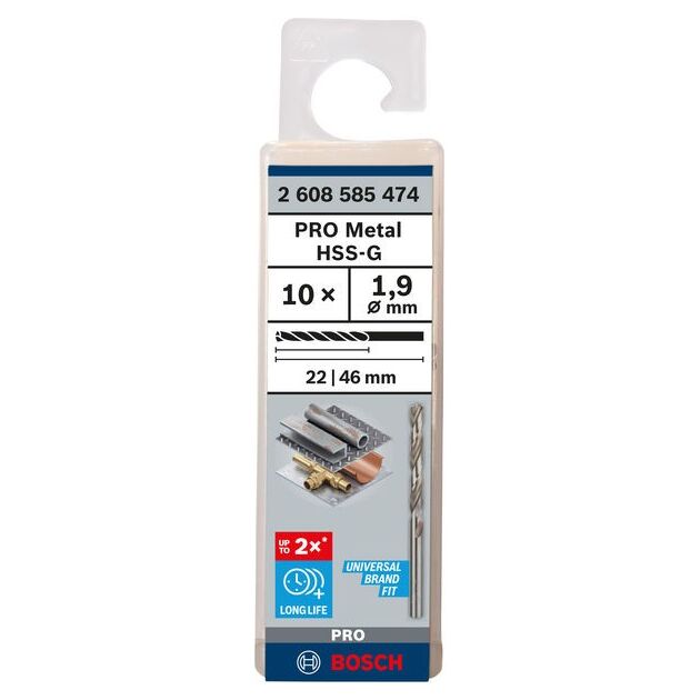 Сверло по металлу HSS-G, DIN 338, 1,9 x 22 x 46 мм, BOSCH, фото  | SNABZHENIE.com.ua