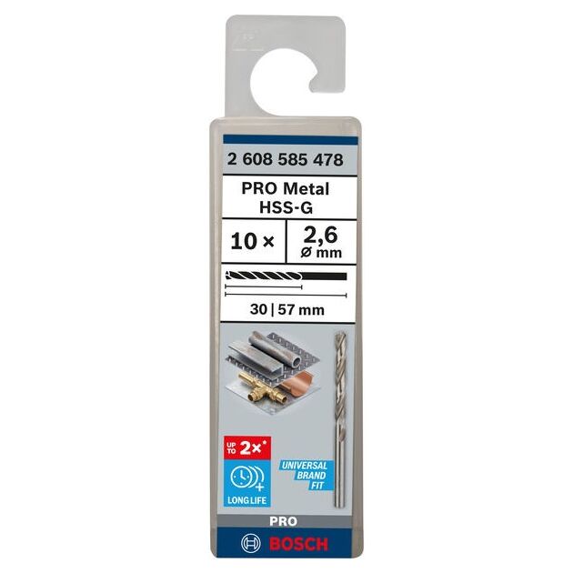 Сверло по металлу HSS-G, DIN 338, 2,6 x 30 x 57 мм BOSCH, фото  | SNABZHENIE.com.ua