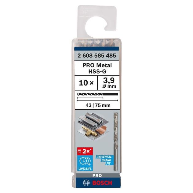 Сверло по металлу HSS-G, DIN 338, 3,9 x 43 x 75 мм, BOSCH, фото  | SNABZHENIE.com.ua