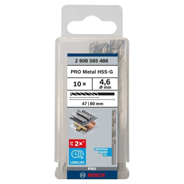 Сверло по металлу HSS-G, DIN 338, 4,6 x 47 x 80 мм, BOSCH, фото  | SNABZHENIE.com.ua