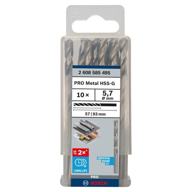 Свердло по металлу HSS-G, DIN 338, 5,7 x 57 x 93 мм, BOSCH, фото  | SNABZHENIE.com.ua