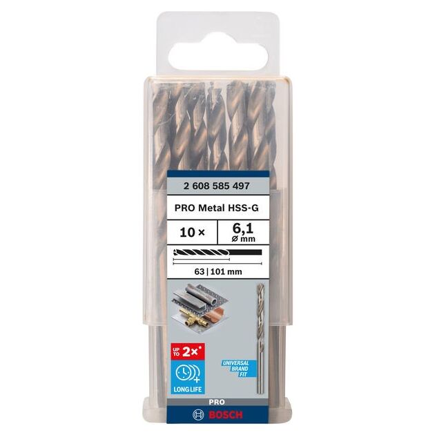 Свердло по металлу HSS-G, DIN 338, 6,1 x 63 x 101 мм, BOSCH, фото  | SNABZHENIE.com.ua