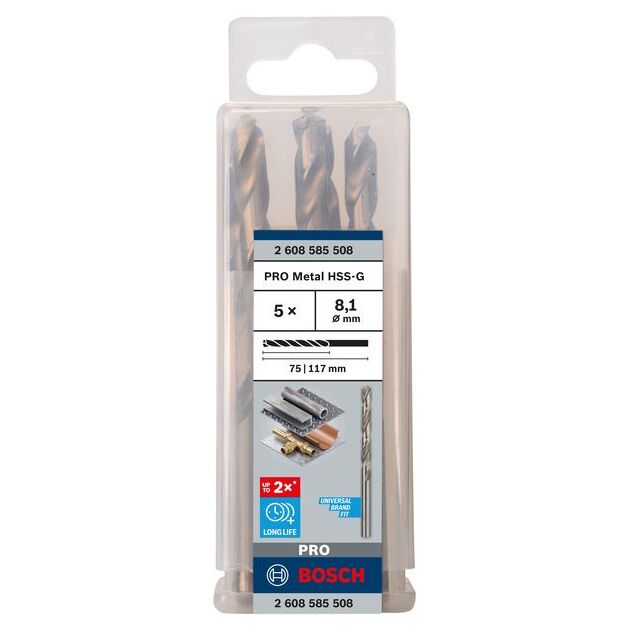Сверло по металлу HSS-G, DIN 338, 8,1 x 75 мм, BOSCH, фото  | SNABZHENIE.com.ua