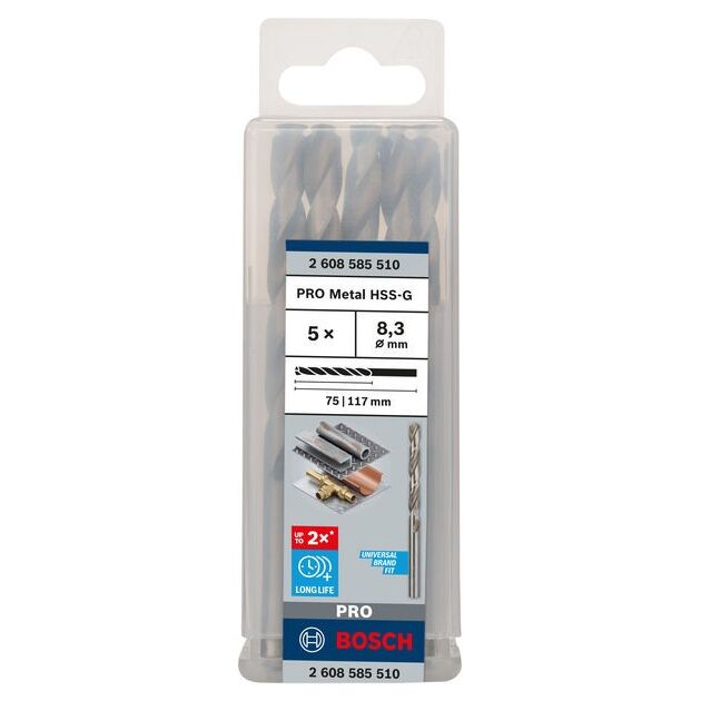 Сверло по металлу HSS-G, DIN 338, 8,3 x 75 x 117 мм, BOSCH, фото  | SNABZHENIE.com.ua