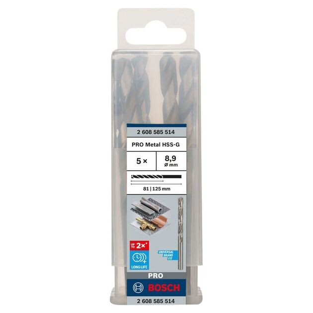 Сверло по металлу HSS-G, DIN 338, 8,9 x 81 x 125 мм, BOSCH, фото  | SNABZHENIE.com.ua