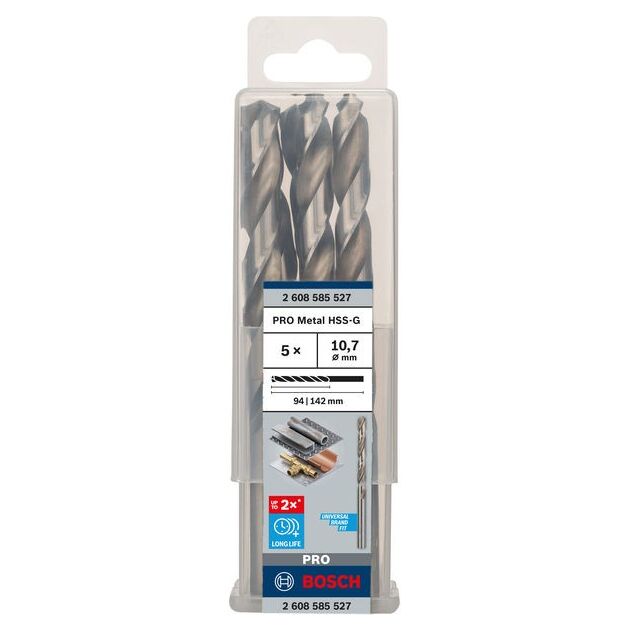 Сверло по металлу HSS-G, DIN 338, 10,7 x 94 x 142 мм, BOSCH, фото  | SNABZHENIE.com.ua