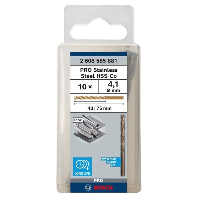 Сверло по металлу HSS-Co, DIN 338, 4,1 x 43 x 75 мм, BOSCH, фото  | SNABZHENIE.com.ua
