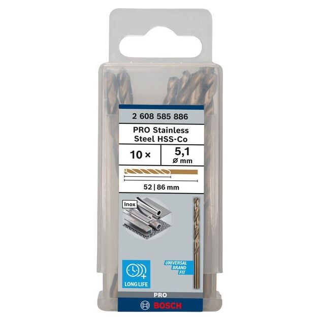 Сверло по металлу HSS-Co, DIN 338, 5,1 x 52 x 86 мм, BOSCH, фото  | SNABZHENIE.com.ua