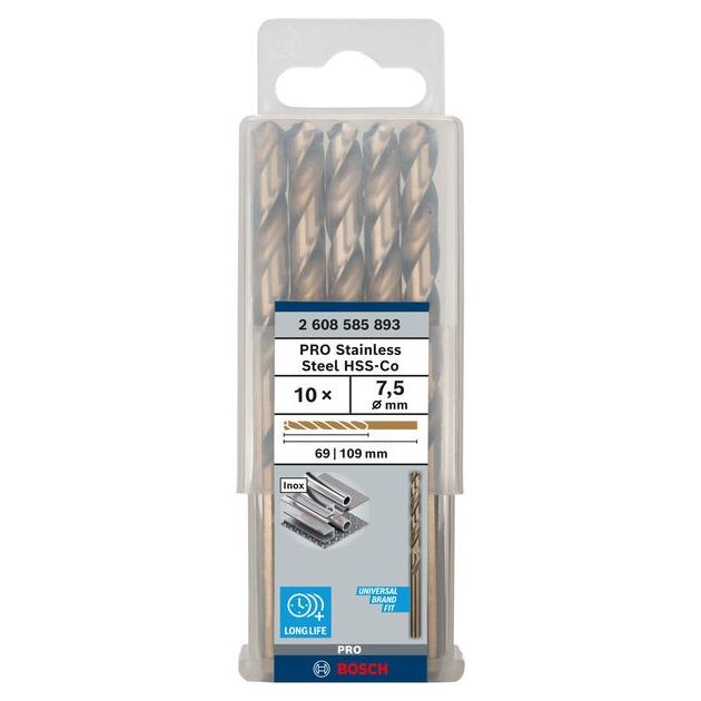 Сверла по металлу HSS-Co, DIN 338, 7,5 x 69 x 109 мм, BOSCH, фото  | SNABZHENIE.com.ua