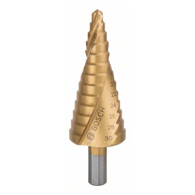 Східчасті свердла HSS-TiN 6 - 30 мм, 10,0 мм, 93,5 мм BOSCH, фото  | SNABZHENIE.com.ua