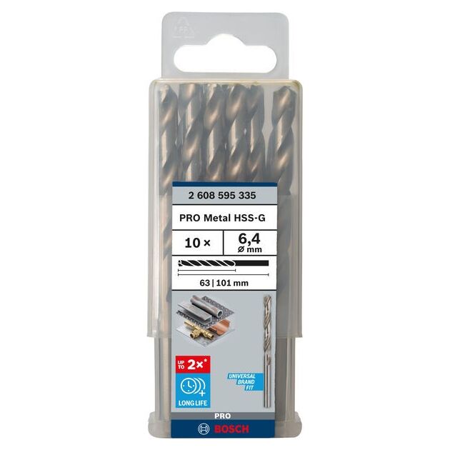 Свердло по металлу HSS-G, DIN 338, 6,4 x 63 мм, BOSCH, фото  | SNABZHENIE.com.ua