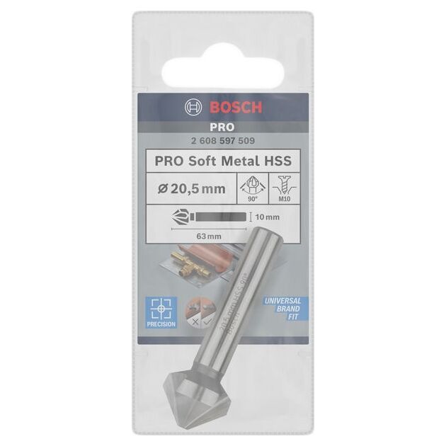 Зенкери конічні 20,5 мм, M10, 63 мм, 10 шт. BOSCH, фото  | SNABZHENIE.com.ua