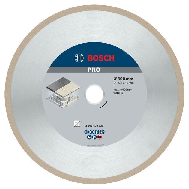 Алмазный отрезной диск BOSCH 300 x 30/25,40 мм для керамики, фото  | SNABZHENIE.com.ua