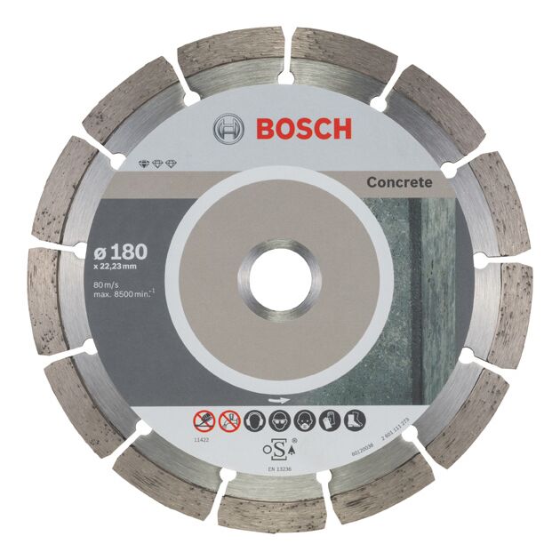 Алмазный отрезной диск BOSCH 180 мм для бетона 22,23 х 2 х 10 мм, фото  | SNABZHENIE.com.ua