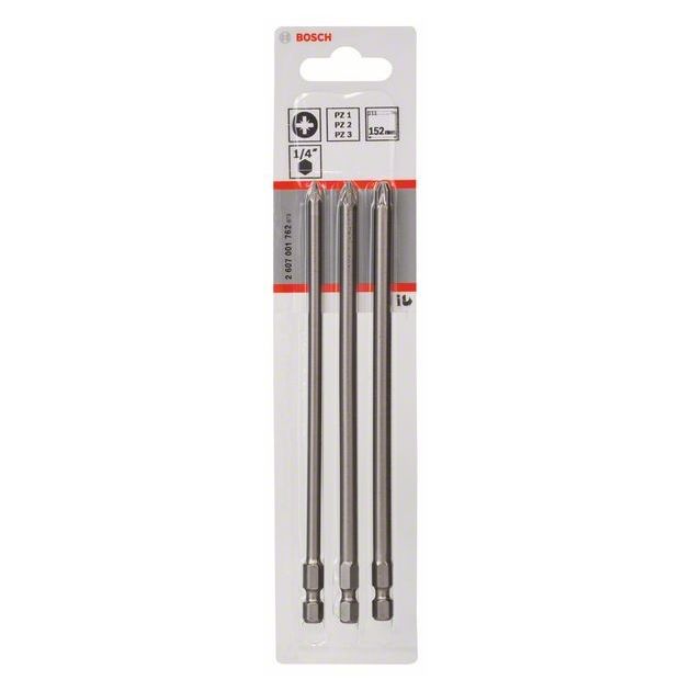 Набор бит для загвинчивания Extra-Hart PZ1, PZ2, PZ3, 3 шт., фото , изображение 2 | SNABZHENIE.com.ua