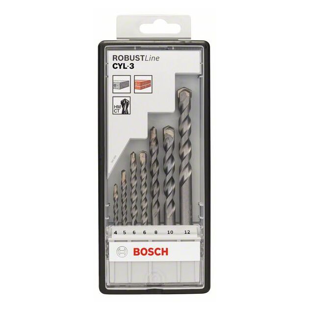 Набор из 7 свердел по бетону BOSCH Robust Line, CYL 3,4–12 мм, фото , изображение 2 | SNABZHENIE.com.ua